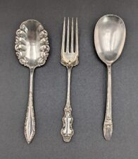 Antique 1847 Rogers Bros A1 Silver-Plate Meat Fork, Casserole & Berry Spoon (3)