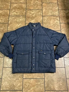 Vtg 70s Lee Storm Rider Puffer Quilted Work Jacket Sz XL USA Ski Front Pockets - Picture 1 of 7