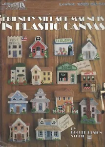 Friendly Village Magnets In Plastic Canvas ~ Leisure Arts Leaflet 1289 - Picture 1 of 1