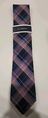 Corbata clásica a cuadros Club Room para hombre, rosa azul  Foto 1 de 4