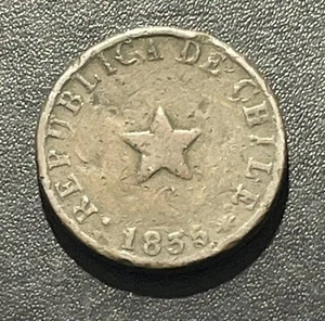 Chile 1835 Medio Centavo Copper Coin - Picture 1 of 2