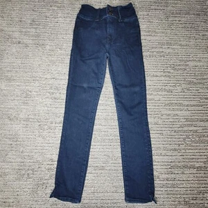 American Eagle Size 2 Girls Jeans Super High Rise Stretch Jegging AEO Blue Denim - Picture 1 of 11