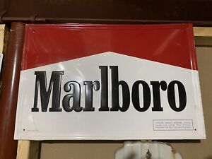 RARE Vintage Marlboro Metal Sign Authentic " 1991 “ Store Display Liquor Sign