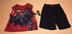 DC Batman Boys Tank Top Shirt and Shorts Pajamas PJs New Size 4-5