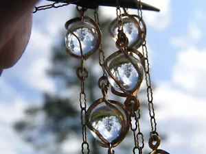 Vintage 12K Gold Filled,Rock Crystal Quartz Pool Of Light Ball Stations Necklace - Picture 1 of 10