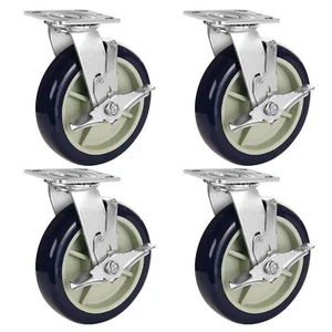 6"X 2" Heavy Duty Casters   Polyurethane Wheel Capacity up to 1200-4800 LB - Picture 1 of 63
