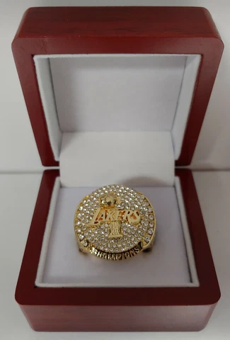 Kobe Bryant - 2009 Los Angeles Lakers Championship Ring With Wooden Display Box Cover