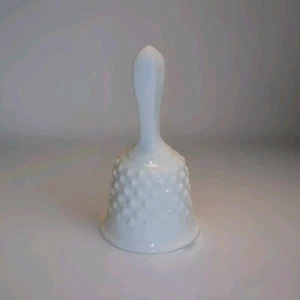 Vintage Fenton White Milk Glass Hobnail Bell 6in - Elegant Collectible Decor - Picture 1 of 4