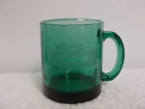 Vintage Blumen Bäckerei Grün Glas Kaffee Tee Tasse Becher Hergestellt in den USA - Bild 1 von 8