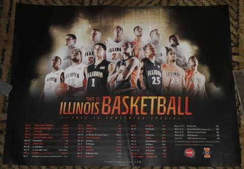 Illinois Fighting Illini 2008-09 Basketball poster Frazier Meacham McCamey Brock Cover