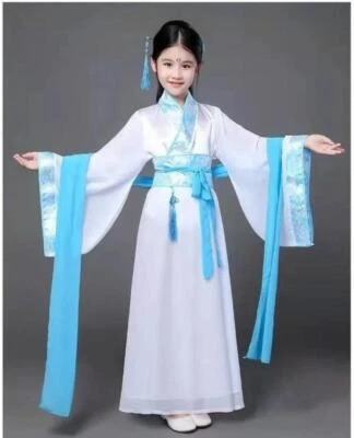 Chinese Traditional Folk Dance Dress Girls Pink Costume Hanfu Set Party Cosplay - Image 1 of 4