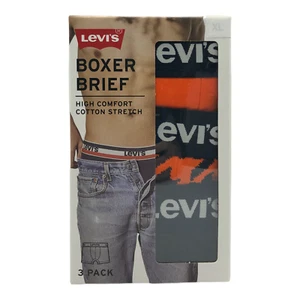 Paquete de 3 calzoncillos bóxer elásticos de algodón de alta comodidad para hombre Levi's - Imagen 1 de 2