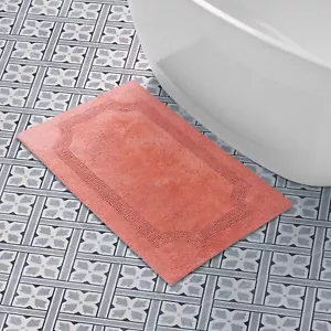Algodón reversible 21 x 34 pulgadas Alfombra de baño, coral - Imagen 1 de 9