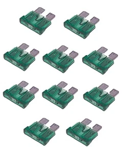 pack of 10 Auto car electrical blade fuses, 30 Amp, Quick blow STANDARD - Picture 1 of 1