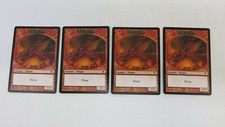 4x  DRAGON TOKEN 10th  EDITION (5/5) PLAYSET  MAGIC THE GATHERING MTG  UNPLAYED