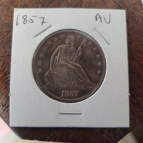 1857 P Seated Liberty Half dollar * Beautiful Details Cover