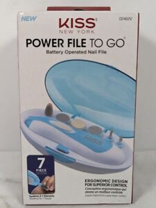 Kiss Power File To Go Battery Operated Nail File 7 Pc System w/ Case 02462V NEW