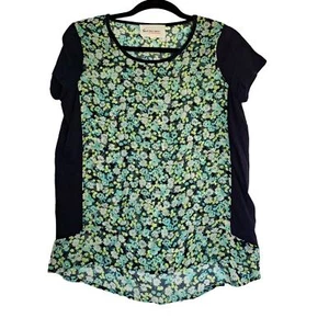 Blusa Two by Vince Camuto Para Mujer S Floral Transparente Verde Marino Floral Casa de Campo - Imagen 1 de 10