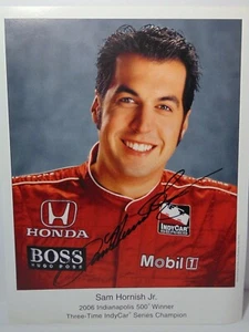 2006 2007 SAM HORNISH JR. SIGNED AUTOGRAPHED INDY 500 WINNER PHOTO WITH COA IRL - Picture 1 of 5