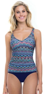 Sujetador Profile Gottex 36E 12 Marimba cuello en V múltiples copa tankini 2 piezas traje de baño NUEVO - Imagen 1 de 2