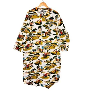 Vintage Joe Boxer Just Go to Sleep Womens Flannel Night Shirt S/M Retro Golf - Picture 1 of 9