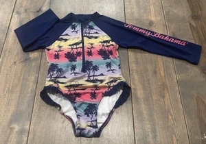 Tommy Bahama Toddler Girl’s Long Sleeve Beach Tropical Swimsuit 1/2 Zipper 3T - Picture 1 of 6