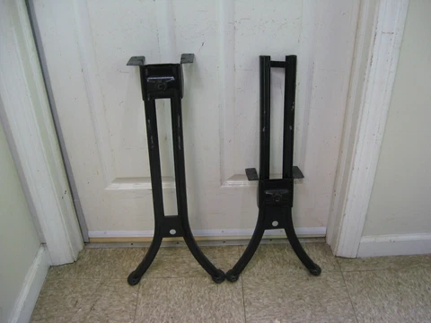 Vtg Set Adjustable Steel Coffee Side Table Base Legs 13" to 25" Cut To Fit Cover