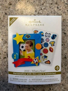 Hallmark Keepsake Ornament, 2010 - What a Year! Photo Holder Boy NEW IN BOX - Picture 1 of 1