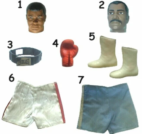 1976 MUHAMMAD ALI KEN NORTON 10" mego BOXING figure -- Body Head Boots Gloves Cover