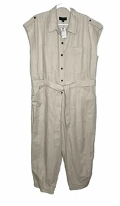 Banana Republic Size XXL Utitly Jumper Romper Linen Cotton Blend Crop $170 - Picture 1 of 8
