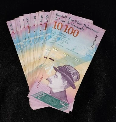 20 pcs x Venezuela 100 Soberano bolivares banknotes/ 2018 issue / CIRCULATED - Image 1 of 2