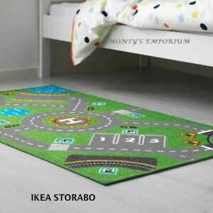 IKEA Kids Rug STORABO Green Road Street Train 133 x 75cm