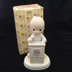 Vintage Precious Moments Let Us Call The Club Together Figurine with Box - Picture 1 of 10
