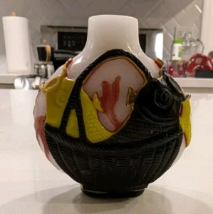 Chinese 4 Layer White Peking Glass Snuff Bottle Rare - READ - Picture 1 of 6
