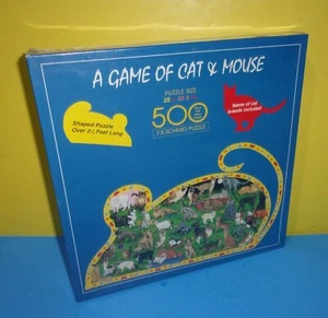 New F.X. Schmid A Game of Cat & Mouse Shaped Puzzle - 500 Pieces 20" x 32.5" - Picture 1 of 1