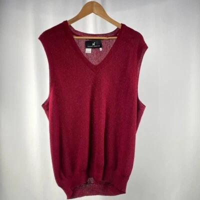 Peruvian Connection Alpaca V Neck Sweater Vest in Red Size Large - Image 1 of 3
