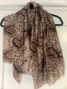 Scarf Wrap Accessory Women Professional Sexy Animal Print Dusty Pink Brown - Picture 1 of 3
