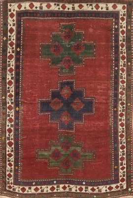 Pre-1900 Kazak Vegetable Dye Rug Wool Hand-knotted Tribal Antique Carpet 5x7 - Image 1 of 4