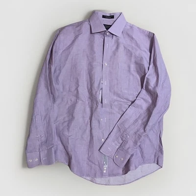 Camisa de trabajo con botones Nordstrom púrpura ajustada para hombre  Foto 1 de 4