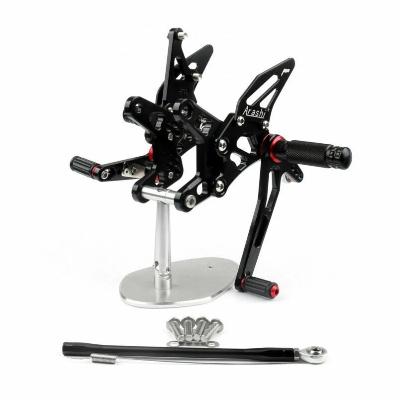 Repose pieds commandes reculées noir pour Kawasaki ZX6R ZX-6R 2007-2008 Black A' - Photo 1/4