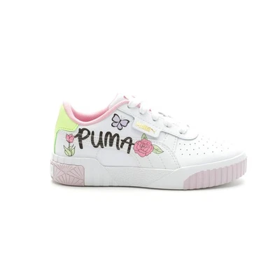 PUMA Cali Ramo Floral Con Cordones Jóvenes Niñas Blanco Tenis Zapatos Informales 388209 Foto 1 de 4