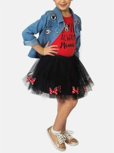 NEW! Disney Couture Minnie Mouse Bow Tulle Tutu Skirt ONLY Black Red SZ 7-8 Yrs - Picture 1 of 8