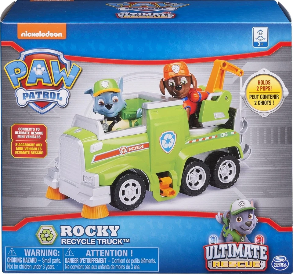PAW PETROL Paw Patrol Ultimate Rescue Rocky Recycling Truck with Moving Crane Ramp 6045907