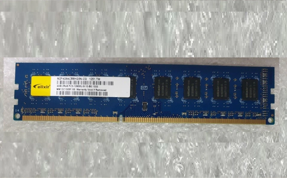 Elixir M2F4G64CB8HG5N-CG PC3-10600U-9-10-B0 4GB Memory RAM 1333 - Image 1 of 1