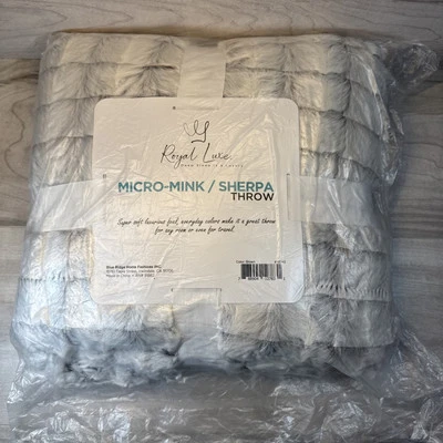 Royal Luxe Blanket 50”x60” BROWN Super Soft Minky Plush Sherpa Throw Micro-Mink - Image 1 of 4