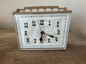 Vintage General Electric Uhr MCM Beige Pflanzenmotiv Kunststoff USA - Bild 1 von 16