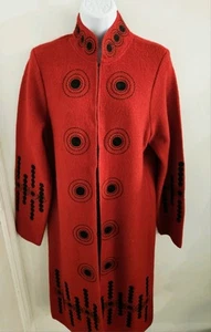 NWT Victor Costa Embroidered Wool Cardigan Jacket Sz S - Picture 1 of 4