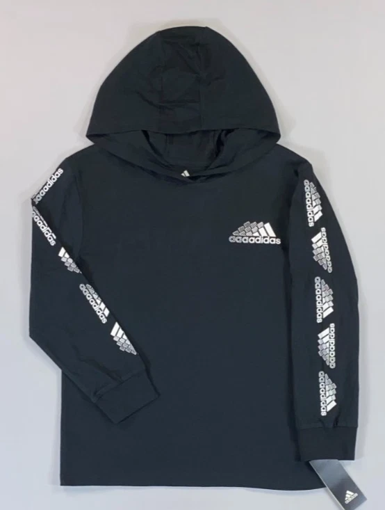 NEW Boy's Youth Adidas Long Sleeve Hooded T-Shirt - Image 1 of 1