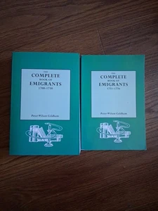 Zwei Bücher. Das komplette Buch der Auswanderer 1700-1750 & 1751-1776 von Coldham - Neu € - Bild 1 von 16