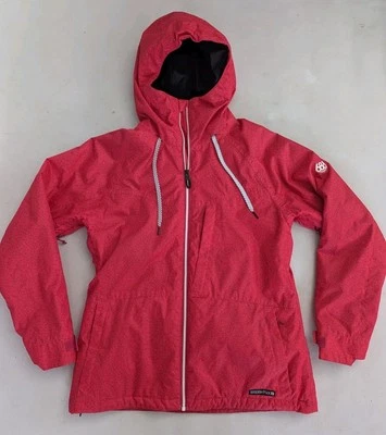 686 Women's Athena Insulated Snowboard Jacket Large Infidry 10k Red Abstract  - Image 1 of 4